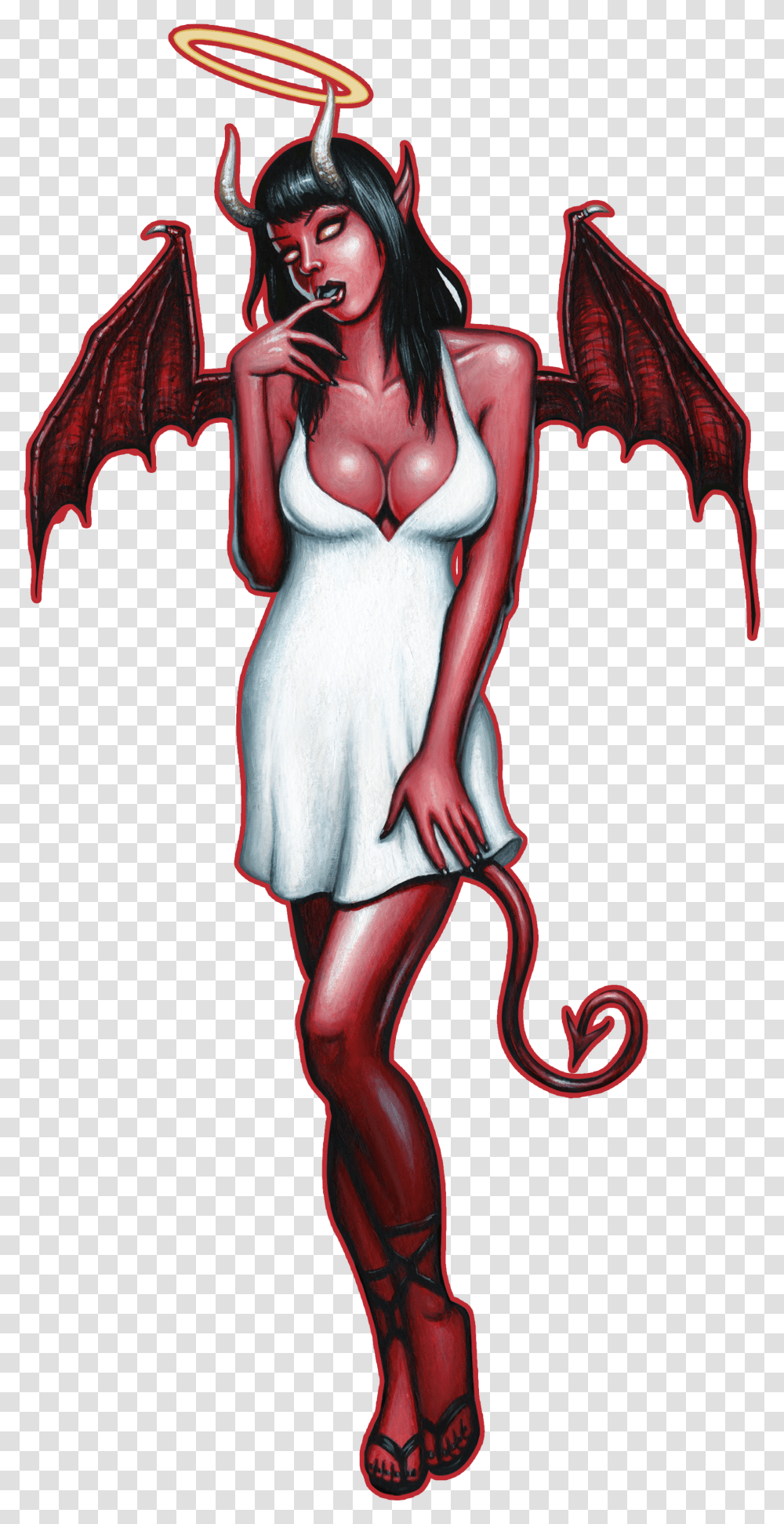 Angel Devil Devil Pin Up Girl Transparent Png