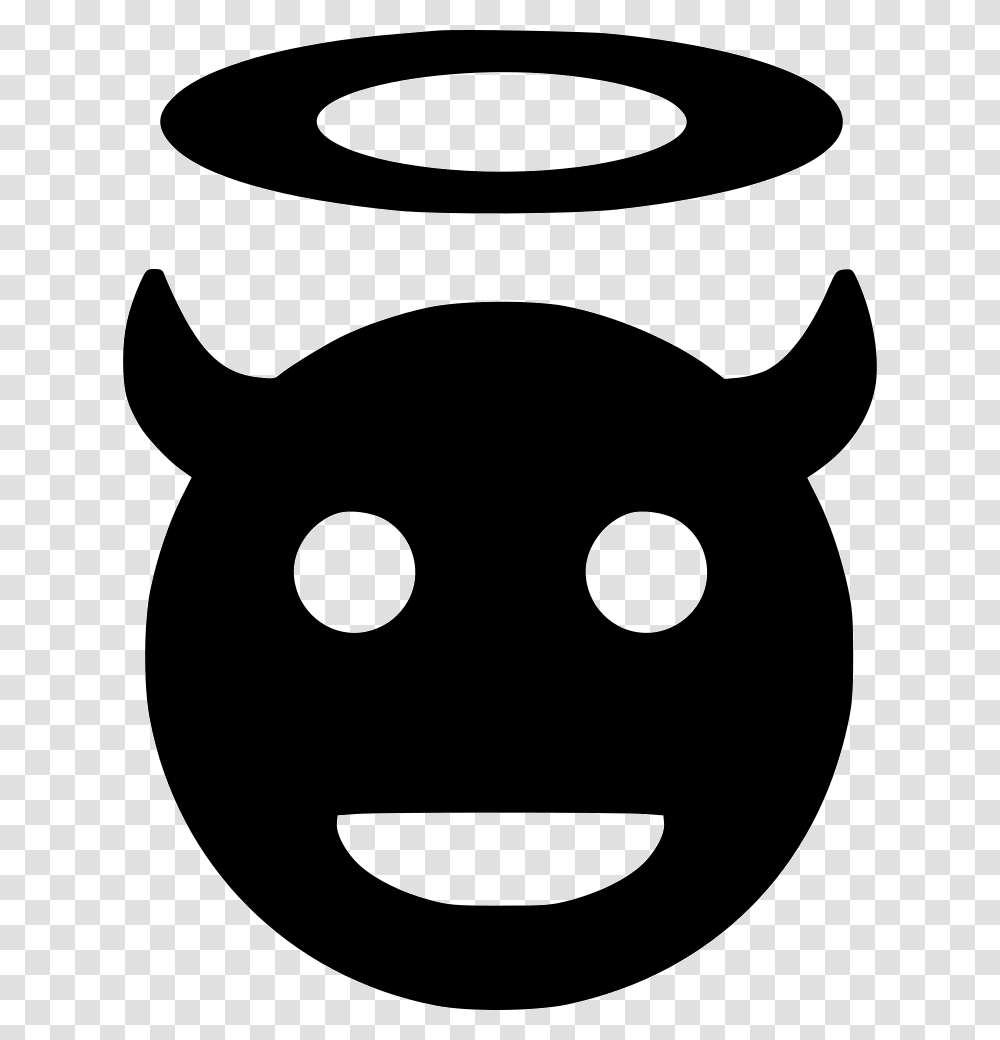Angel Devil Face Smile God Hell Icon Free Download, Stencil, Mask Transparent Png