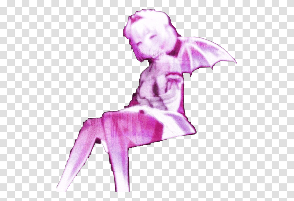 Angel Devil Glowing Glow Purple Anime Cyber Bladee Edit, Dance Pose, Leisure Activities, Person, Human Transparent Png