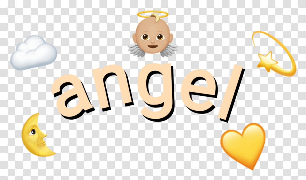 Angel Emoji Crown Tumblr Sticker By Duda Angel Emoji Crown, Text, Label, Plant, Alphabet Transparent Png