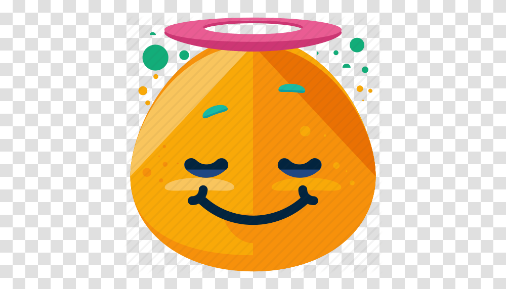 Angel Emoji Emoticon Face Innocent Smiley Icon, Food, Bowl, Meal, Animal Transparent Png