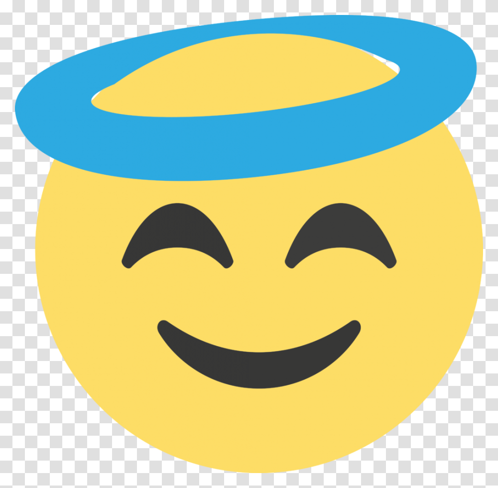 Angel Emoji Wide Grin, Label, Text, Mustache, Sticker Transparent Png