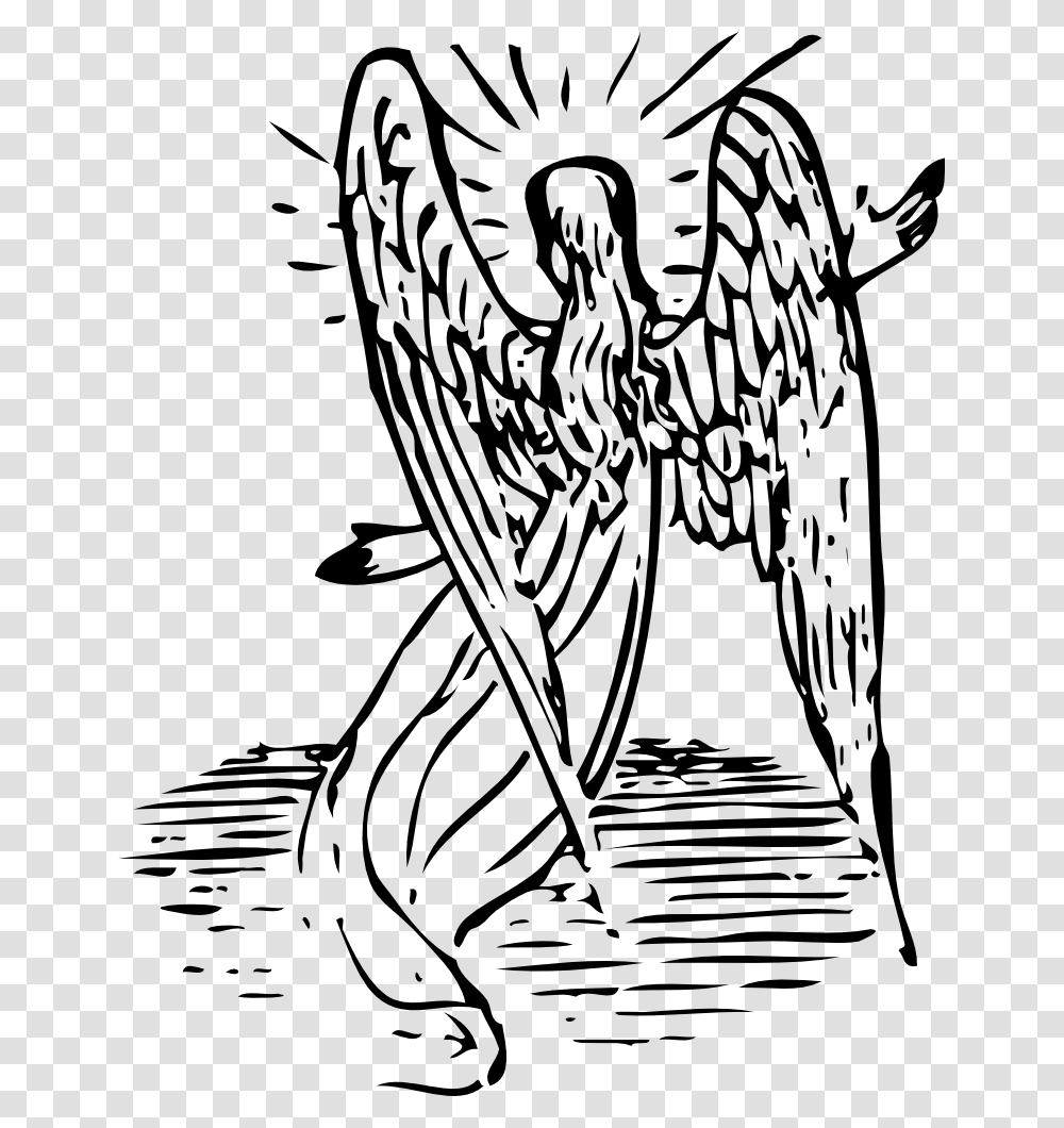 Angel From Behind Angel Wing Clipart, Archangel, Drawing Transparent Png