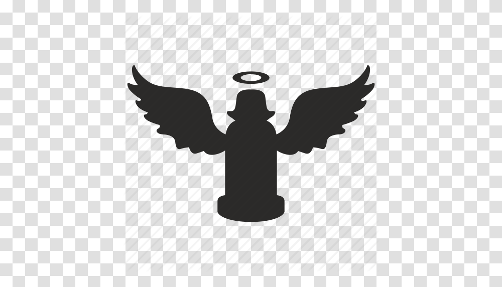 Angel God Hero Saint Statue Wings Icon, Silhouette, Plant, Tree Transparent Png