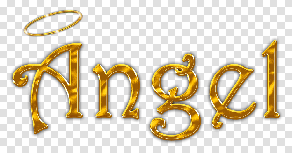 Angel Halo Design Gold Name Angel, Text, Alphabet, Number, Symbol Transparent Png