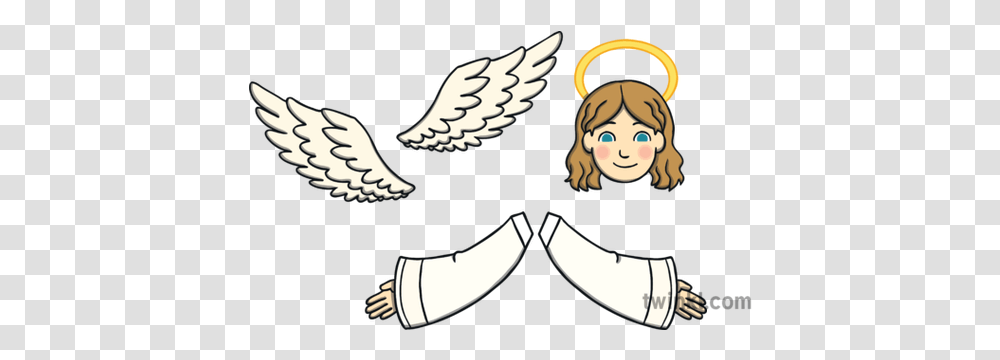 Angel Head Wings Arms Christmas Spiral Paper Craft Ks1 Fictional Character, Emblem, Symbol, Animal, Eagle Transparent Png