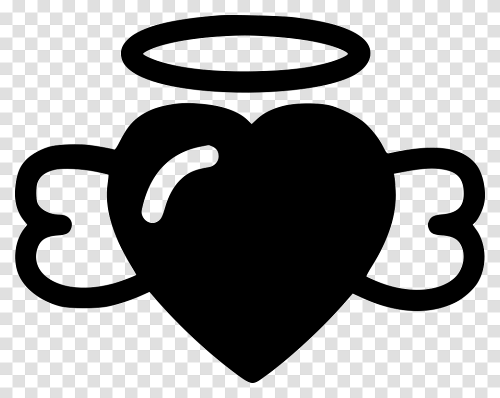Angel Heart Emblem, Stencil, Coffee Cup, Silhouette Transparent Png