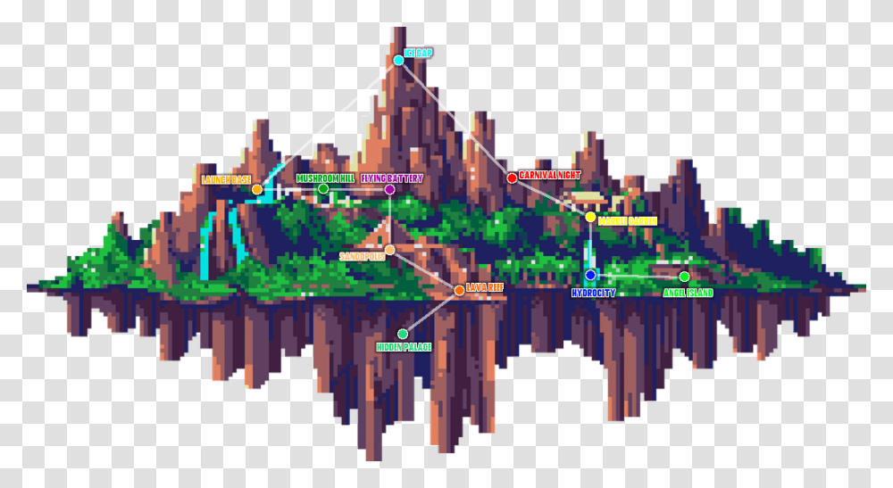 Angel Island Takes You Through A Coastal Jungle To Sonic Mania Flying Battery Map, Building, Architecture, Lighting, Urban Transparent Png