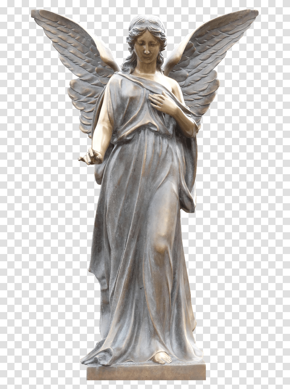 Angel Monument Estatua Angel, Person, Human, Figurine Transparent Png