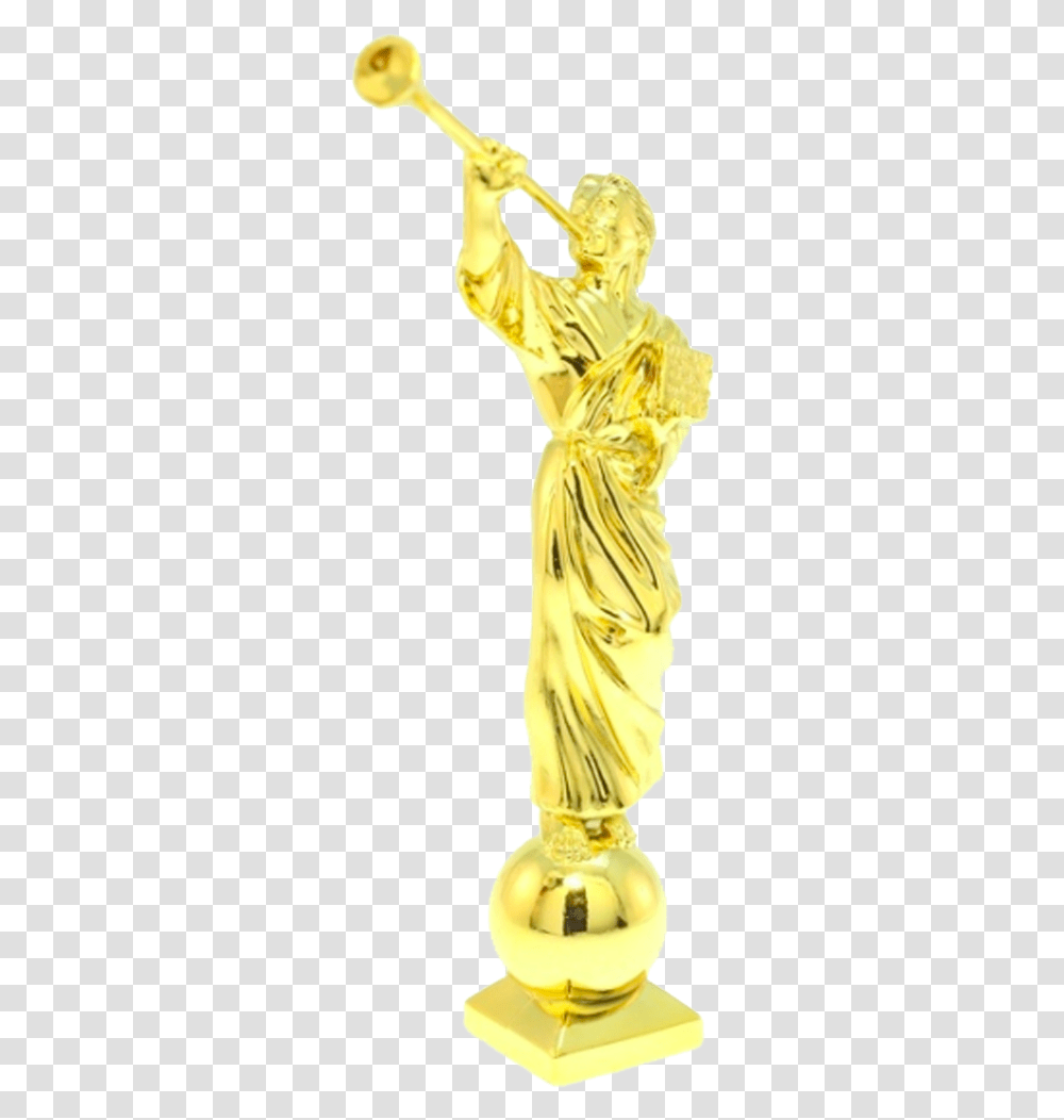 Angel Moroni Figurine, Person, Human, Gold Transparent Png