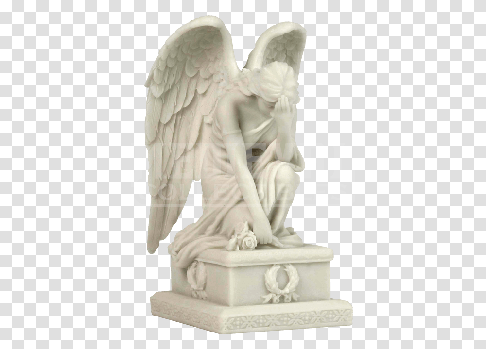 Angel Of Grief Weeping Angel Statue Sculpture Angels Weeping Angel Statue, Wedding Cake, Dessert, Food Transparent Png