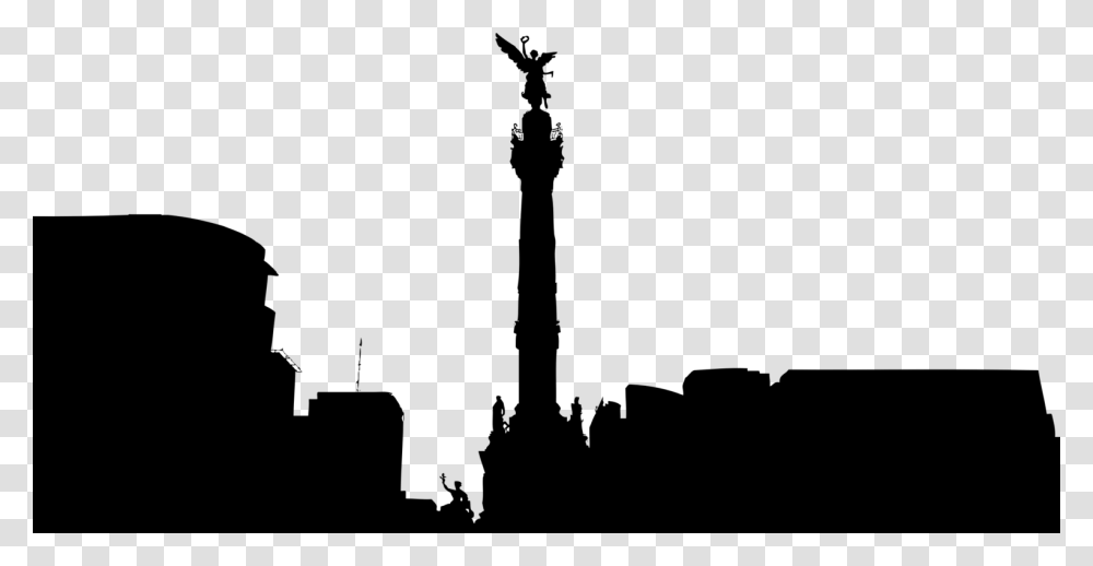 Angel Of Independence Paseo De La Reforma Skyline Drawing Computer, Outdoors, Nature, Outer Space, Astronomy Transparent Png