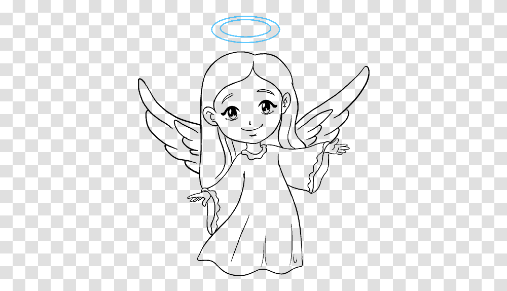 Angel Outline Drawing Simple Easy Angel Drawing, Outdoors, Nature Transparent Png