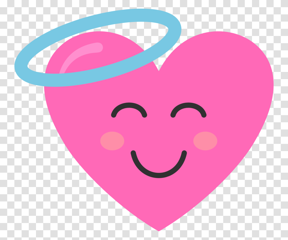 Angel Pink Heart Smiley, Sweets, Food, Confectionery Transparent Png