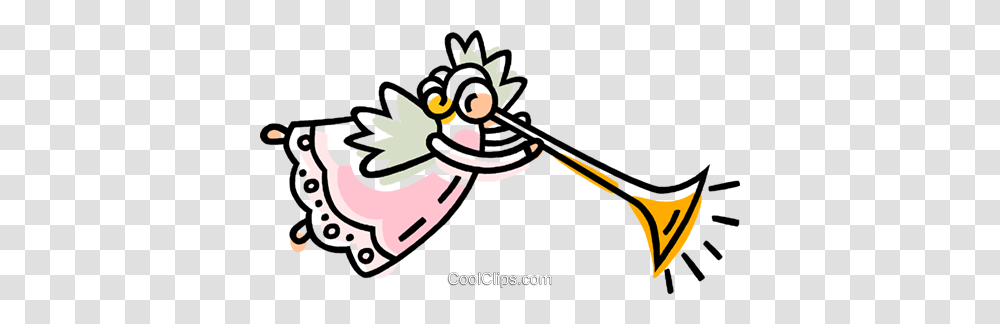 Angel Playing A Trumpet Royalty Free Vector Clip Art Illustration, Oars, Paddle, Boat, Vehicle Transparent Png