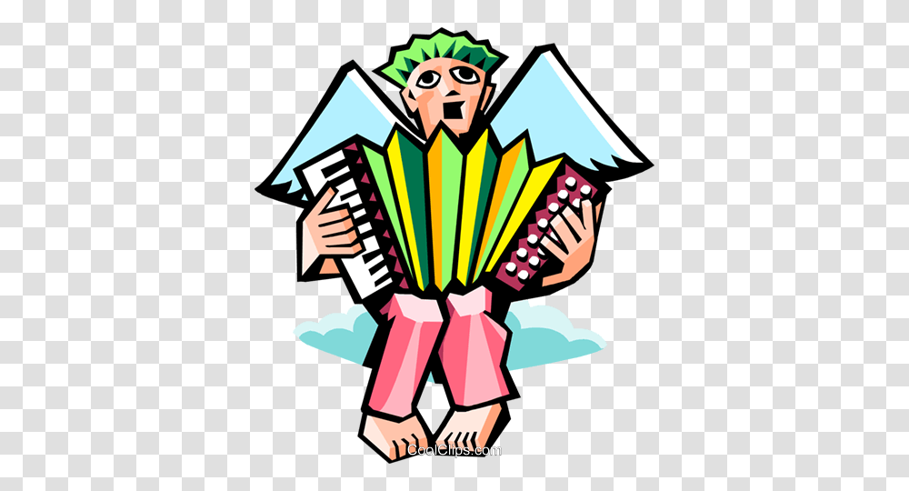 Angel Playing Accordion Royalty Free Vector Clip Art Illustration, Musical Instrument, Costume, Dynamite Transparent Png