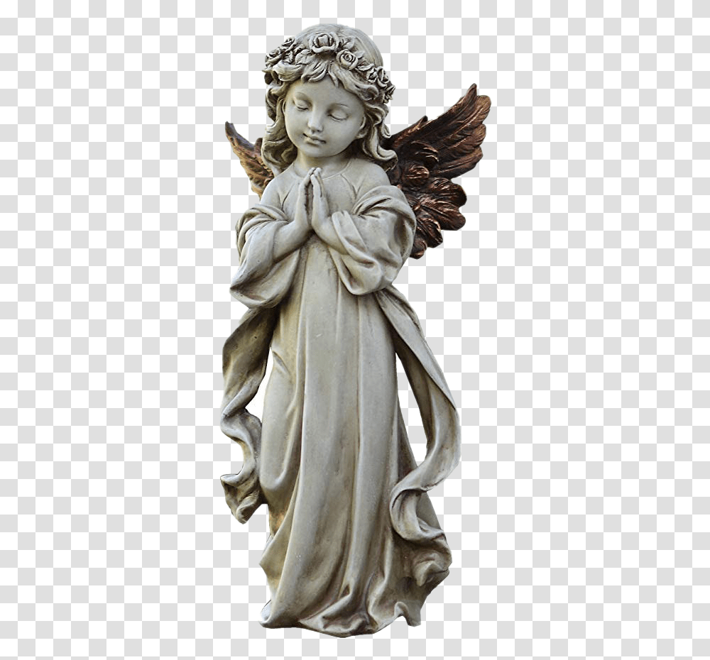 Angel Praying Praying Angel Statue, Sculpture, Person, Human Transparent Png