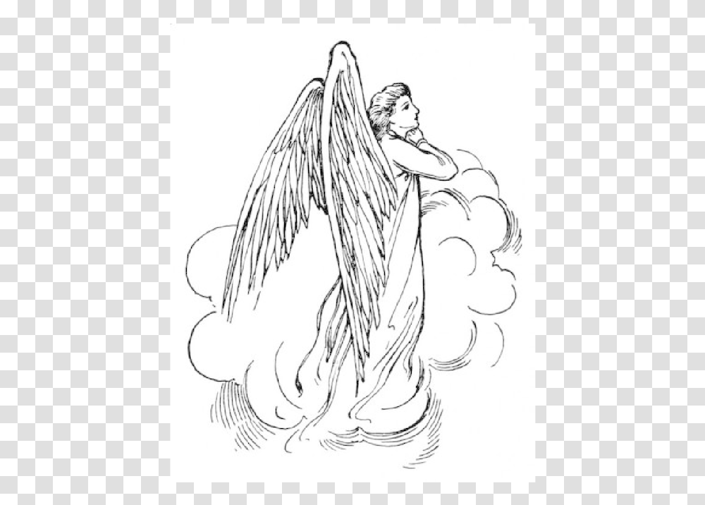 Angel Praying Saw Pattern Angel Coloring, Archangel, Drawing, Sketch Transparent Png