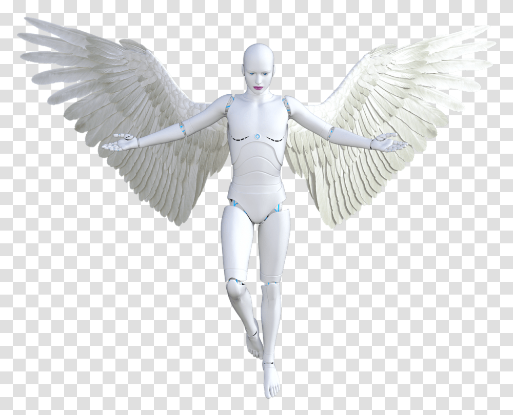 Angel Robot Female Woman Futuristic Cyborg Female Robot, Archangel, Person, Human Transparent Png