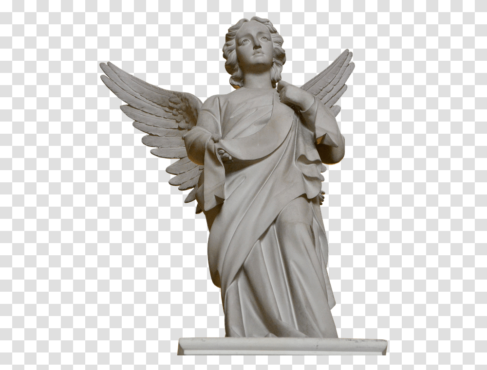 Angel Sculpture Wing Stone Art Cemetery Figure Escultura, Person, Human, Statue, Archangel Transparent Png