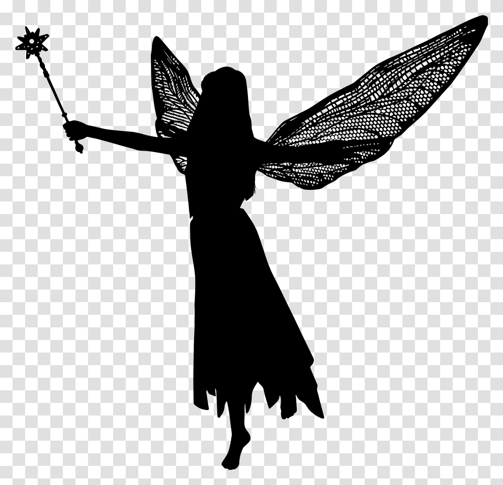 Angel Silhouette Fairy Silhouette, Outdoors, Nature, Outer Space, Astronomy Transparent Png
