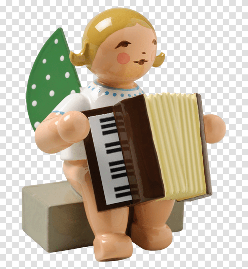 Angel Sitting With Accordion Sitting Angel With Kontrafagott 650 74a New 2014 Wendt, Toy, Musical Instrument, Doll, Figurine Transparent Png