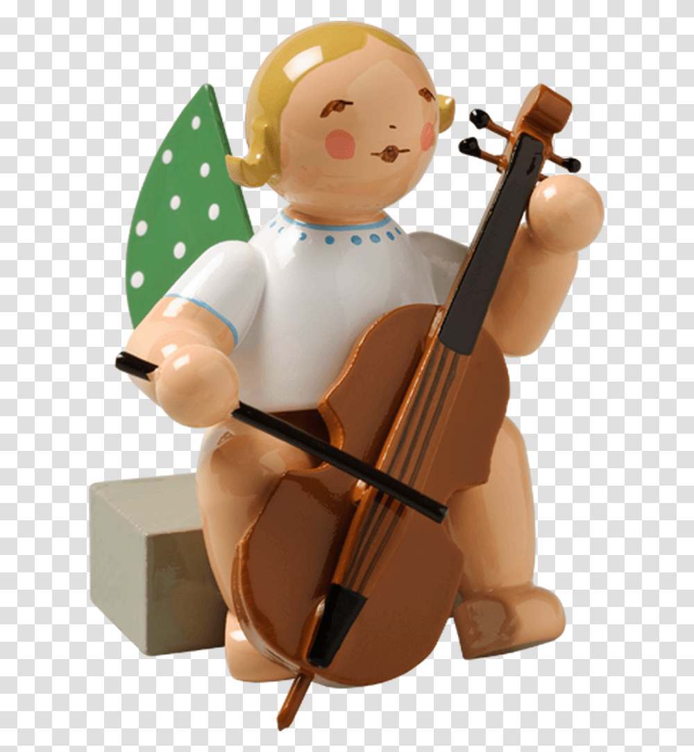 Angel Sitting With Cello, Toy, Leisure Activities, Musical Instrument Transparent Png