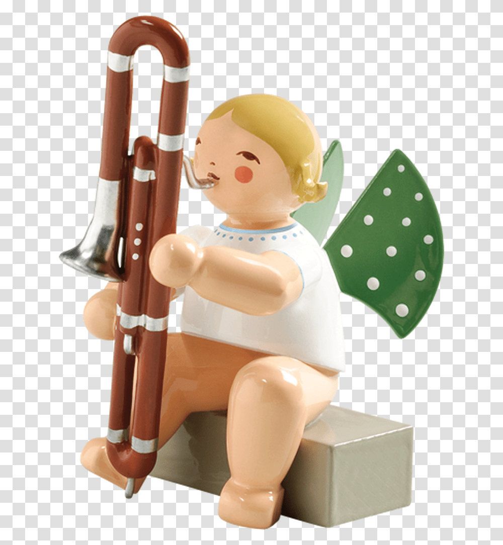 Angel Sitting With Contra Bassoon Contrabassoon, Toy, Figurine, Doll, Leisure Activities Transparent Png