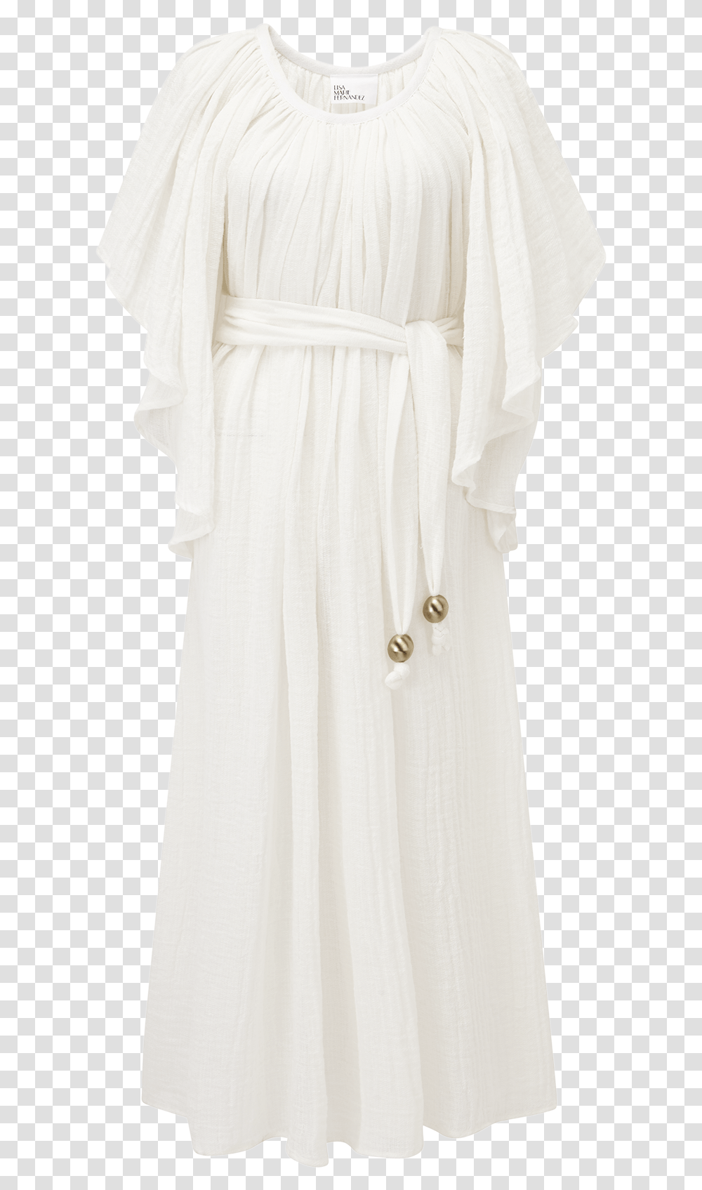 Angel Sleeve White Gauze Dress White Angel Dress, Clothing, Apparel, Robe, Fashion Transparent Png