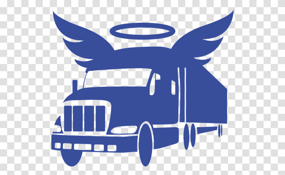 Angel Wing Guardian Angel Protection Truck Semi Truck With Angel Wings, Transportation, Vehicle, Outdoors, Nature Transparent Png