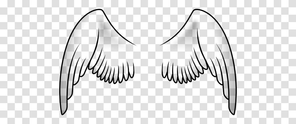 Angel Wings And Halo Clip Art Black And White Clipart Image, Stencil Transparent Png