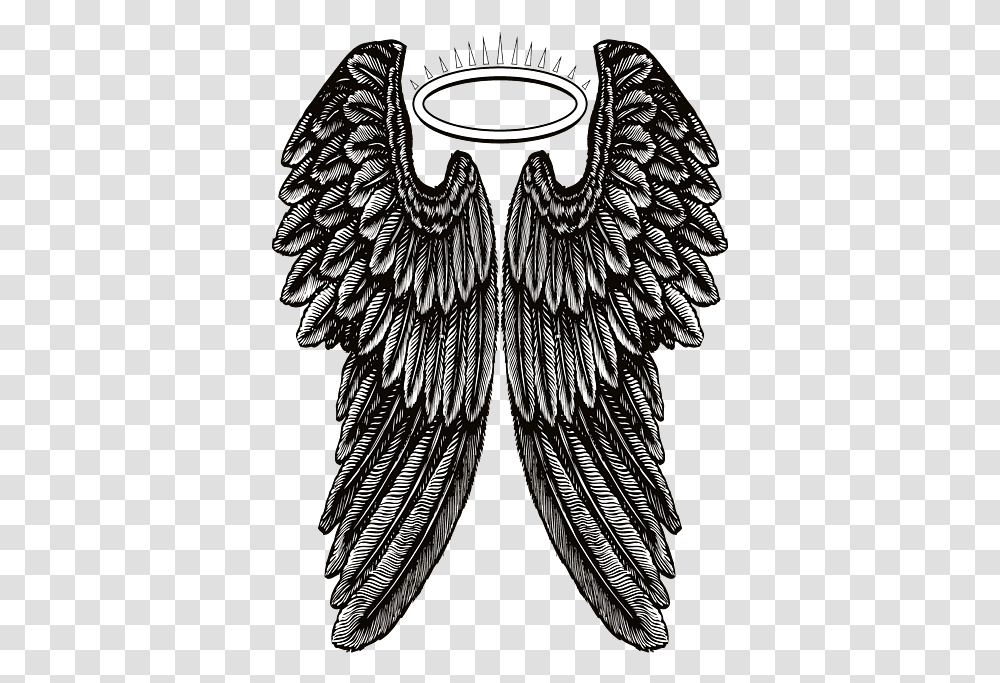 Angel Wings And Halo Face Mask For Sale Wings With Halo, Symbol, Emblem, Bird, Animal Transparent Png