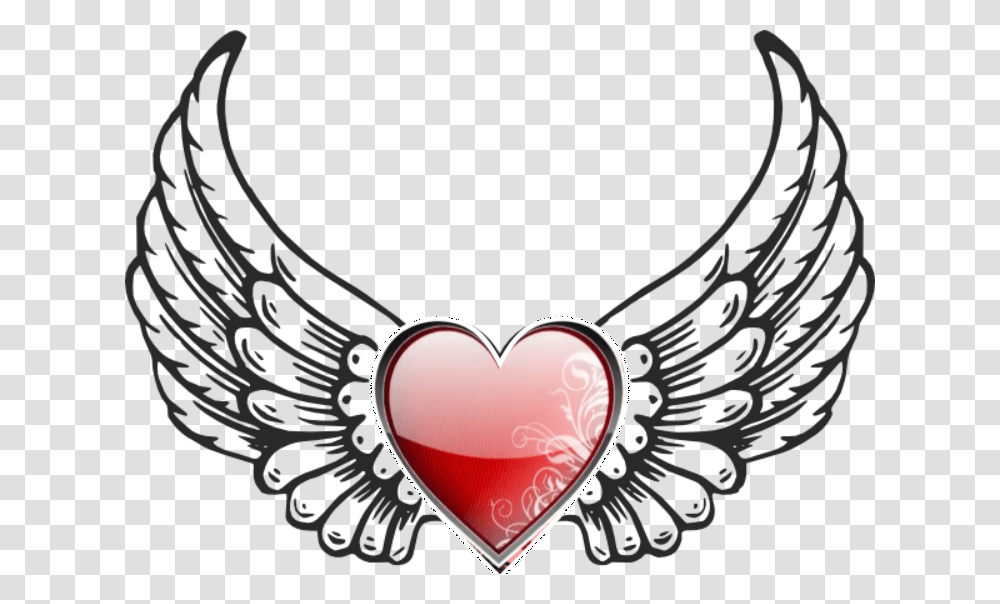 Angel Wings Clipart Download Angel Wings, Heart, Label, Snake Transparent Png