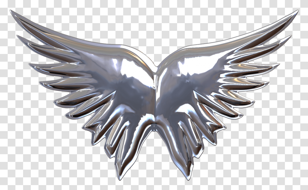 Angel Wings For Kids 3d Eagle Hd, Silver, Emblem, Bird Transparent Png