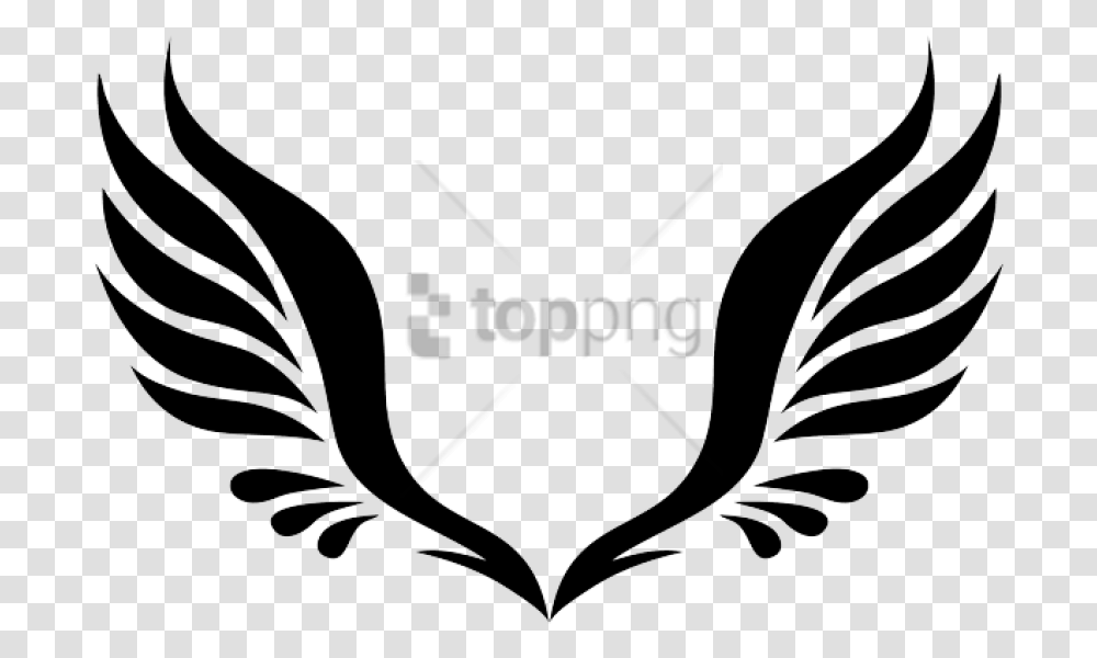 Angel Wings Icon Simple Tribal Wing Tattoo, Emblem Transparent Png