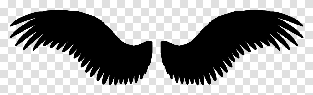 Angel Wings Image File Black Angel Wings Clip Art, Silhouette, Label, Mustache Transparent Png