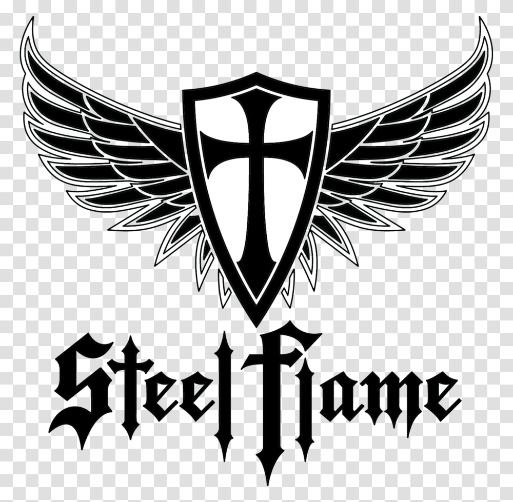 Angel Wings Steel Flame Logo, Emblem Transparent Png