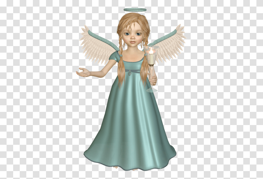 Angel With Candle Free Clipart, Costume, Toy, Person, Human Transparent Png