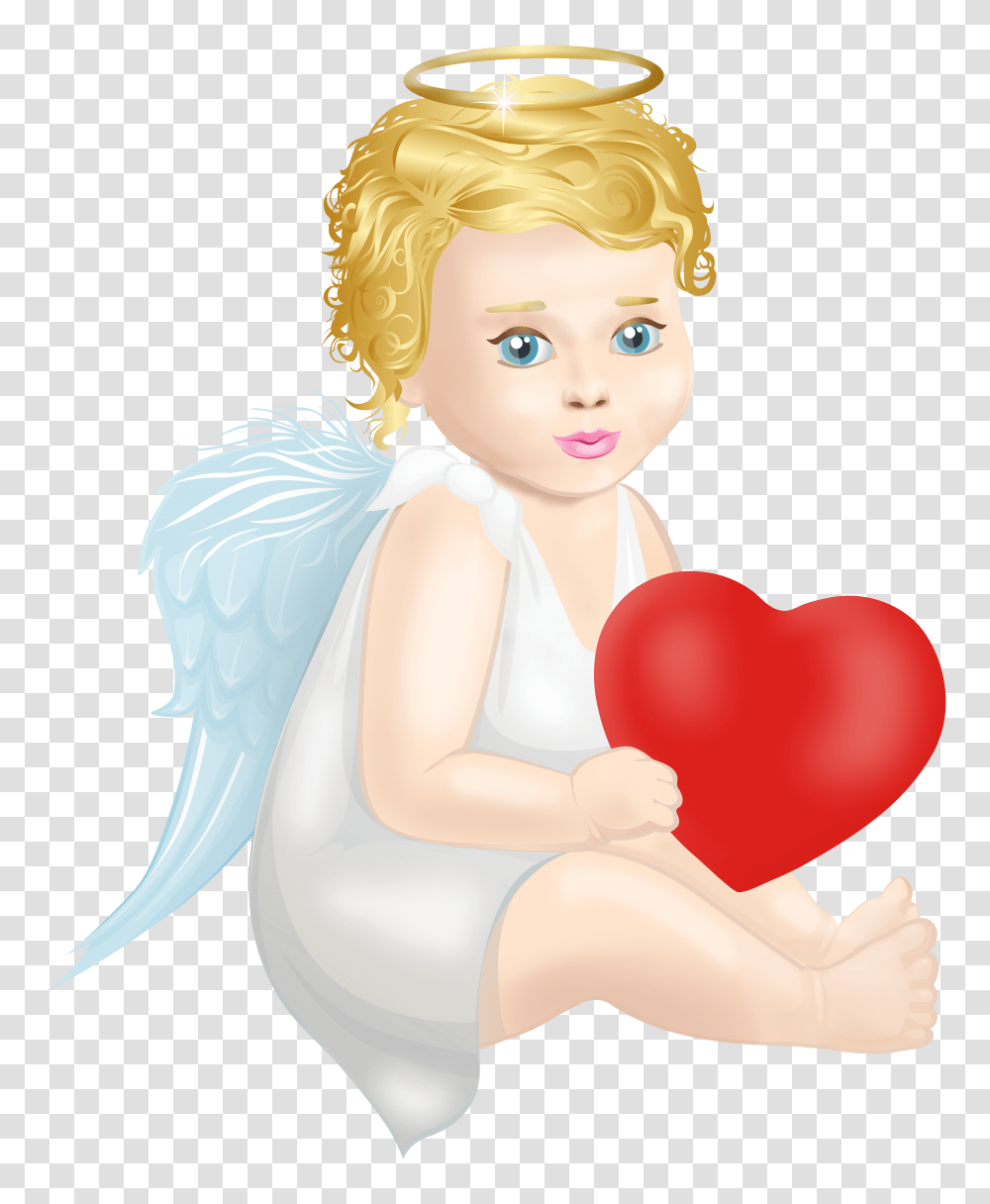 Angel With Heart Clip Transparent Png