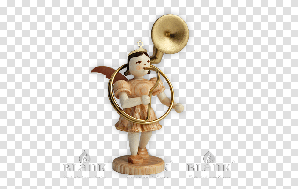 Angel With Short Pleated Skirt And Sousaphone Figurine, Toy, Nutcracker Transparent Png