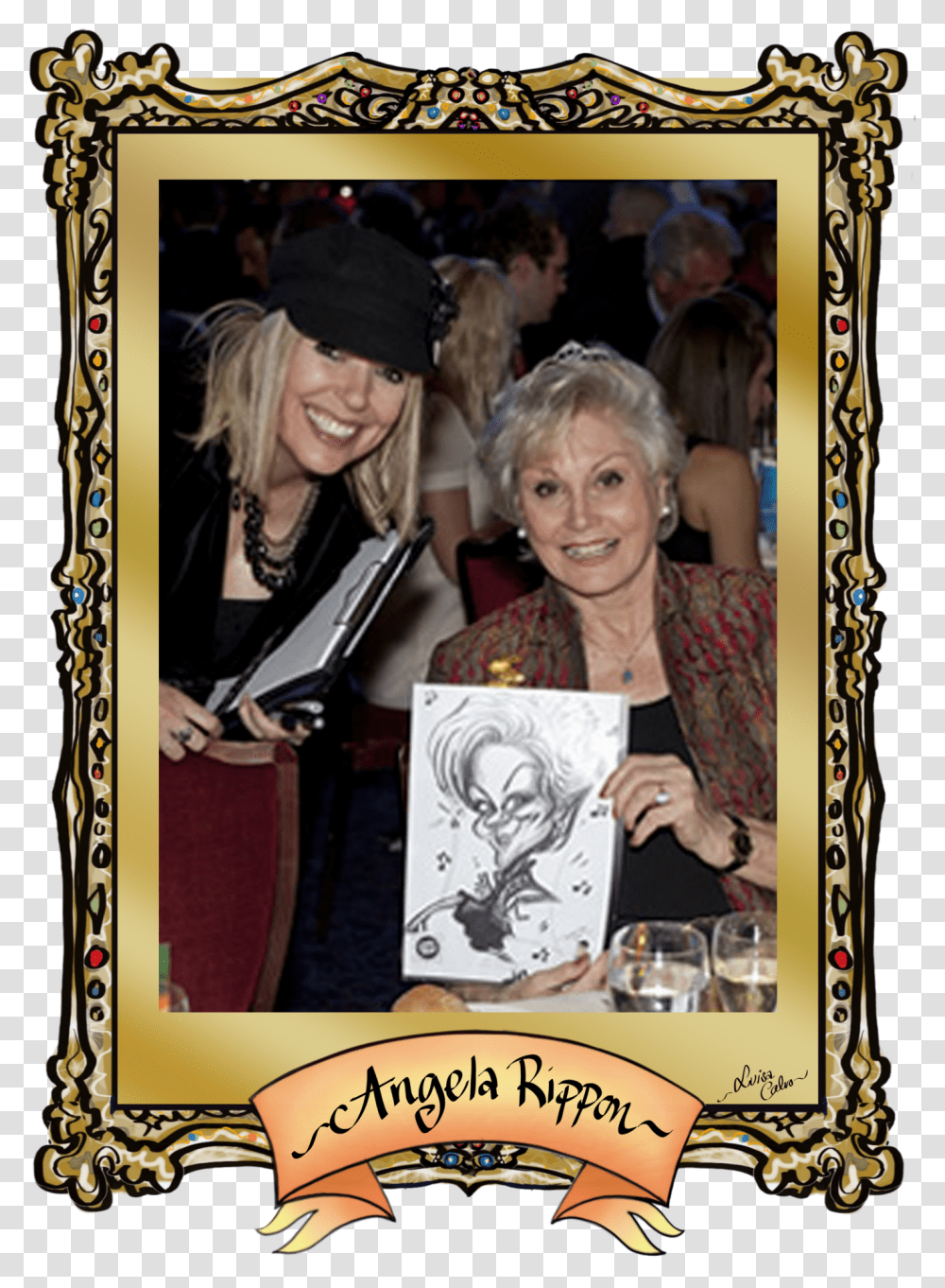 Angela Rippon Caricature By Luisa Calvo Picture Frame, Person, Poster, Advertisement Transparent Png