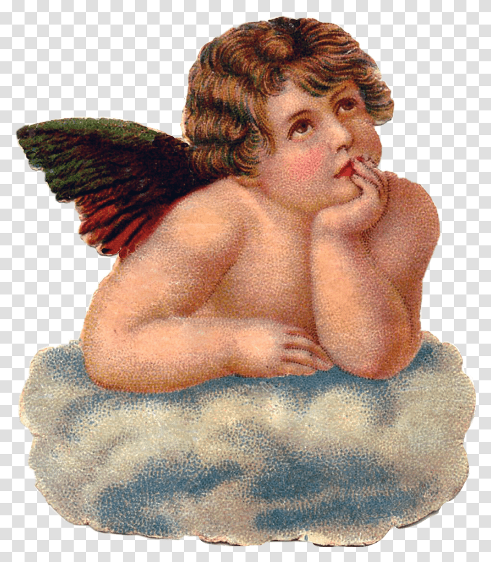 Angelaesthetic Aesthetic Angel Cherub Baby Freetoedit Cherub On A Cloud, Person, Human Transparent Png