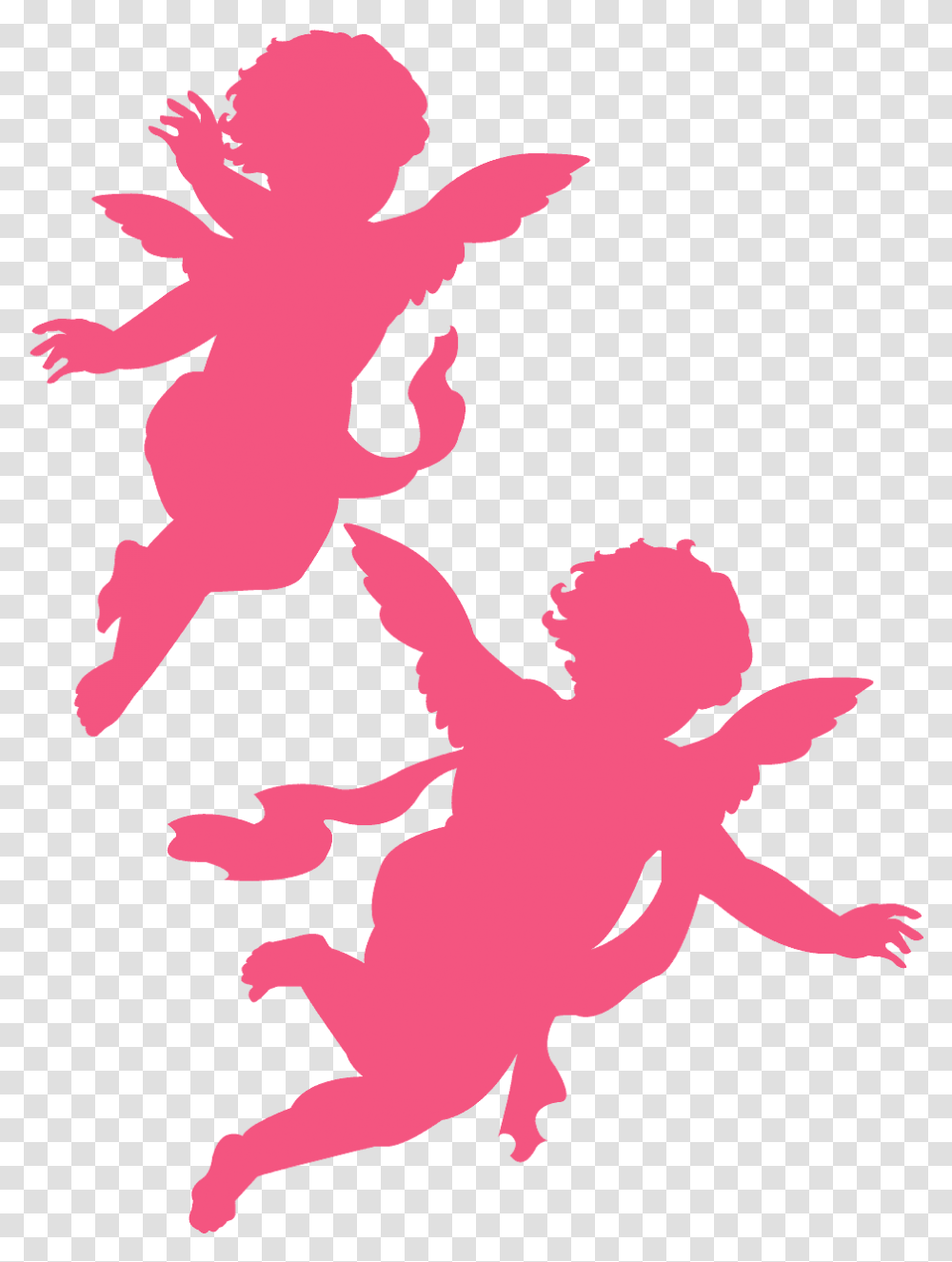 Angeles En Silueta, Cupid, Person, Human Transparent Png