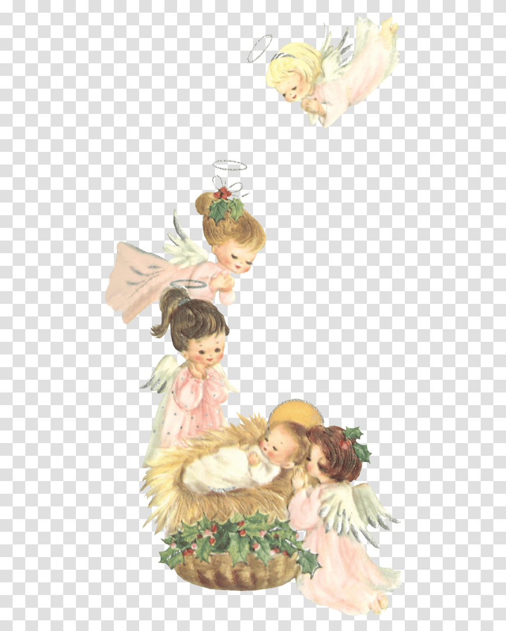 Angels With Baby Eunice A Sm Ldm Merry Christmas With Angels Gif, Figurine, Doll, Toy Transparent Png
