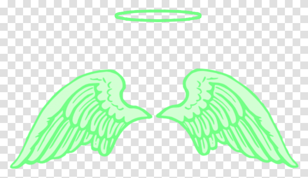 Angelwings Wing Freetoedit Green Angelwing Wings Angels Wings Clipart, Logo, Trademark, Emblem Transparent Png