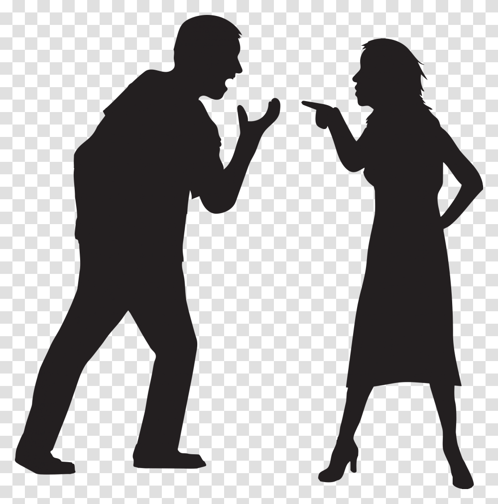 Anger Divorce Silhouette Screaming Interpersonal Relationship People Arguing, Hand, Overcoat, Photography Transparent Png