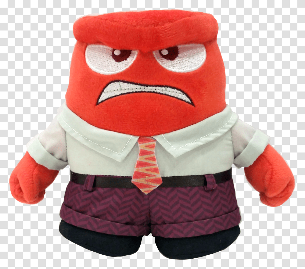 Anger Plush Inside Out, Toy, Doll, Apparel Transparent Png