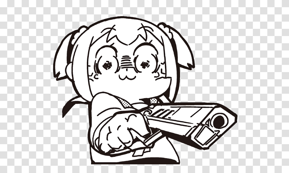 Angery Popuko Pop Team Epic Know Your Meme, Drawing, Stencil, Sketch Transparent Png