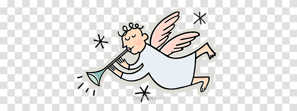 Angle Blowing A Horn Royalty Free Vector Clip Art Illustration, Airplane, Leisure Activities, Drawing Transparent Png