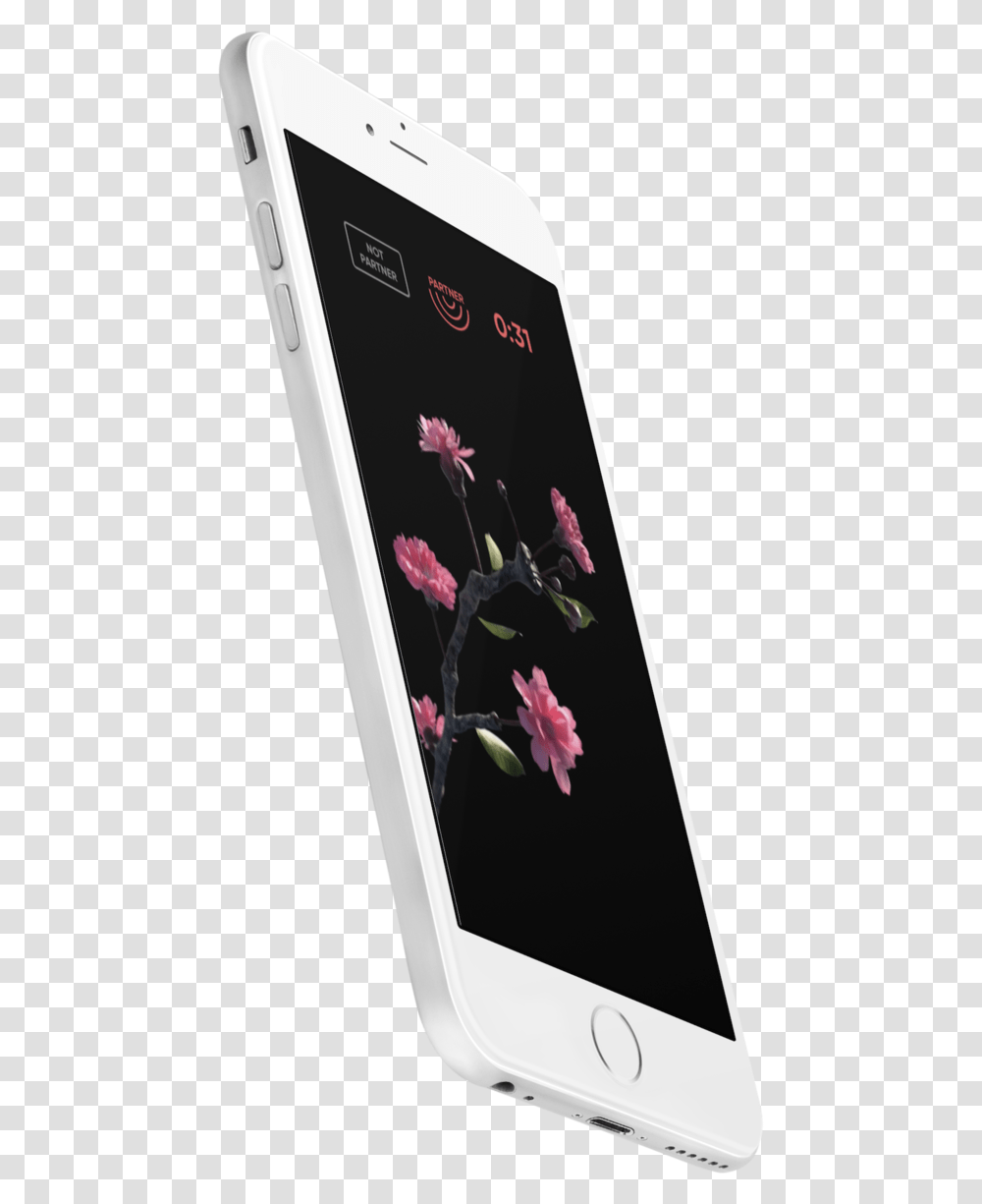 Angled Floating Iphone 6 Plus Mockup Over A, Mobile Phone, Electronics, Cell Phone, Plant Transparent Png